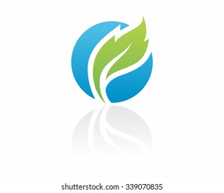 nature leaf globe logo icon vector