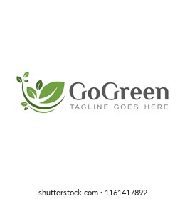 nature leaf  go green logo icon vector template