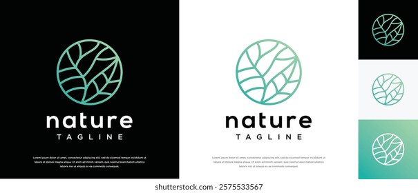 Nature leaf green logo design. Nature leaf logo template. Nature logo symbol icon