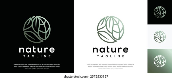 Nature leaf green logo design. Nature leaf logo template. Nature logo symbol icon