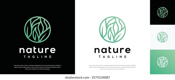 Nature leaf green logo design. Nature leaf logo template. Nature logo symbol icon