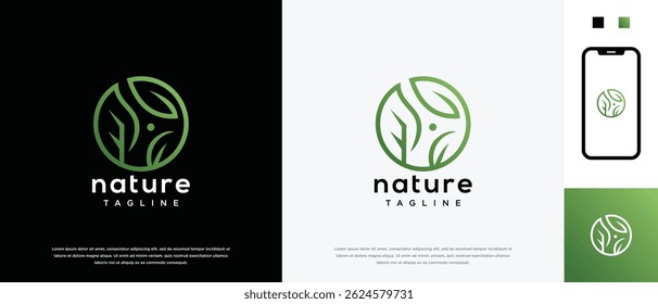 Diseño de logotipo verde hoja de Naturaleza. Plantilla del logotipo de la hoja de Naturaleza. Icono de símbolo de logotipo de Naturaleza