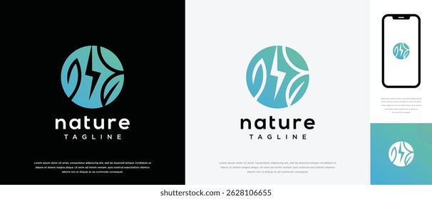 Nature leaf green logo design. Nature leaf logo template. Nature logo symbol icon