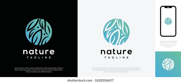 Nature leaf green logo design. Nature leaf logo template. Nature logo symbol icon