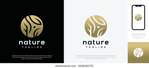 Nature leaf green logo design. Nature leaf logo template. Nature logo symbol icon