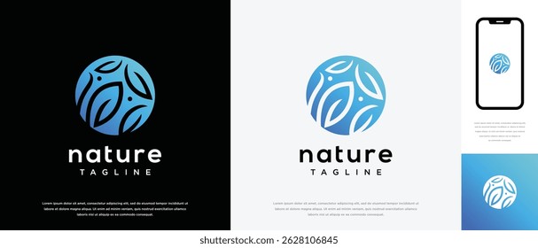 Nature leaf green logo design. Nature leaf logo template. Nature logo symbol icon