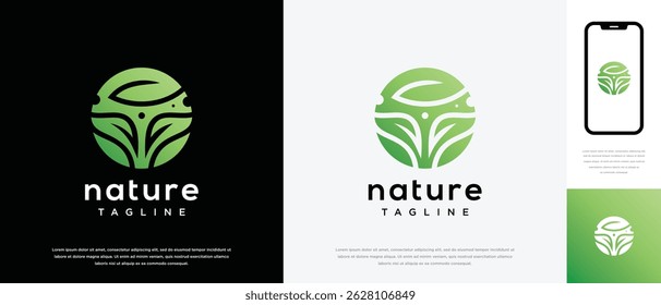 Nature leaf green logo design. Nature leaf logo template. Nature logo symbol icon