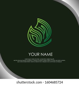 nature leaf green  logo for your company or  business natural vector line illustration abstract flora 