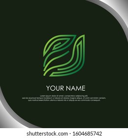 nature leaf green  logo for your company or  business natural vector line illustration abstract flora 