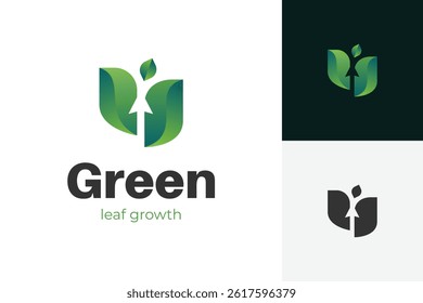 Nature Leaf grow up logo icon design vector illustration graphic symbol for financial growth logo design
