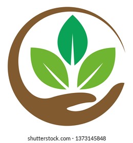 Nature leaf Hand suitable for icons, logos, app, print, and more
