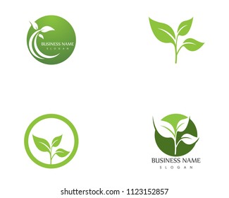 Nature leaf icon logo design template