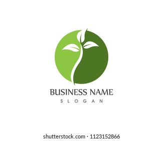 Nature leaf icon logo design template