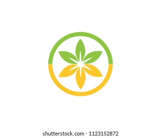 Nature leaf icon logo design template