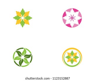 Nature leaf icon logo design template