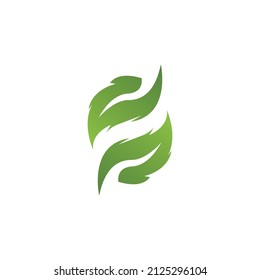 Nature leaf icon and symbol template vector