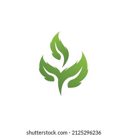 Nature leaf icon and symbol template vector