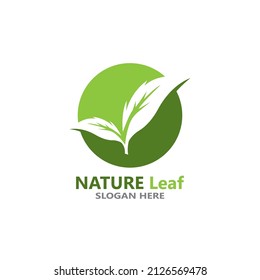 Nature leaf icon and symbol template vector