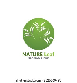 Nature leaf icon and symbol template vector