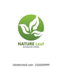 Icono de hoja de naturaleza y vector de plantilla de símbolo