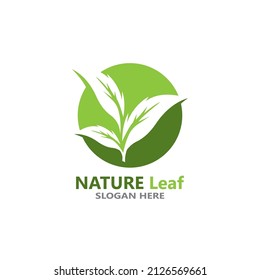 Icono de hoja de naturaleza y vector de plantilla de símbolo