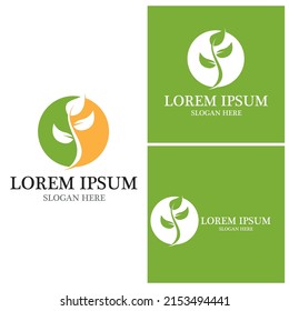 Nature leaf icon and symbol template vector