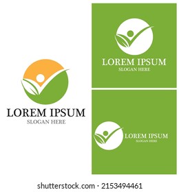 Nature leaf icon and symbol template vector