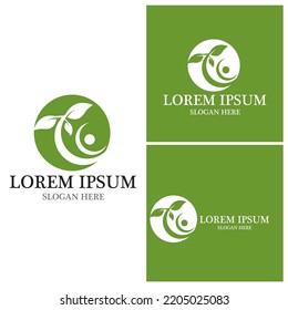 Nature leaf icon and symbol template vector