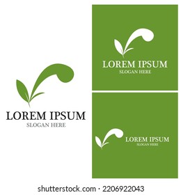 Nature leaf icon and symbol template vector