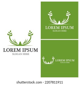 Nature leaf icon and symbol template vector