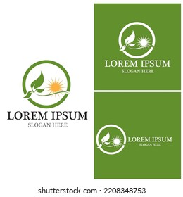 Icono de hoja de naturaleza y vector de plantilla de símbolo