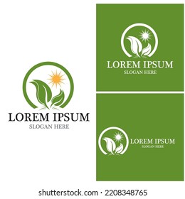 Nature leaf icon and symbol template vector