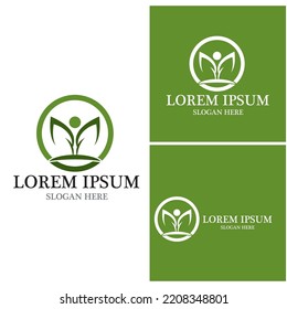 Nature leaf icon and symbol template vector