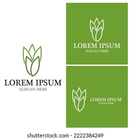 Nature leaf icon and symbol template vector