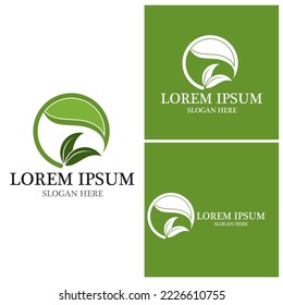 Nature leaf icon and symbol template vector