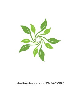 Nature leaf icon and symbol template vector