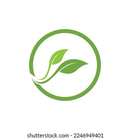 Nature leaf icon and symbol template vector