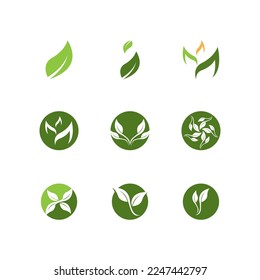 Icono de hoja de naturaleza y vector de plantilla de símbolo