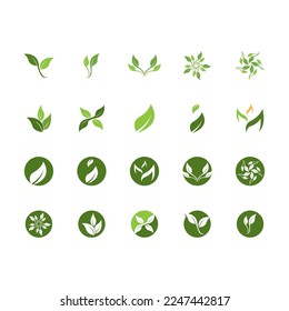 Nature leaf icon and symbol template vector