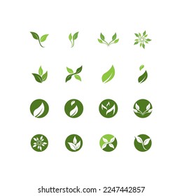 Icono de hoja de naturaleza y vector de plantilla de símbolo