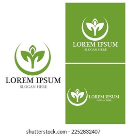 Nature leaf icon and symbol template vector