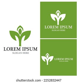 Nature leaf icon and symbol template vector