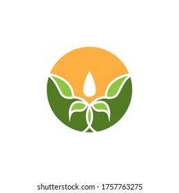 Icono de la hoja de naturaleza e ilustración del vector de símbolo