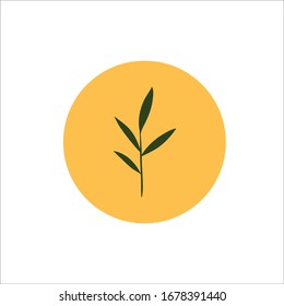 Nature leaf for insta story with simple green concept