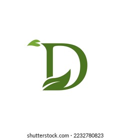 Nature leaf letter icon and symbol template vector