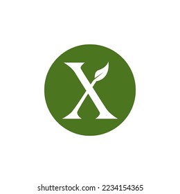 Nature leaf  letter icon and symbol template vector