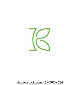 Nature Leaf Letter K Vector Logo Template