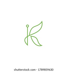 Nature Leaf Letter K Vector Logo Template