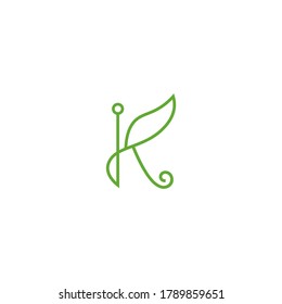 Nature Leaf Letter K Vector Logo Template