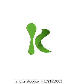 Vorlage für Vektorgrafik-Logo-Vorlage für Naturbelag-Buchstabe K